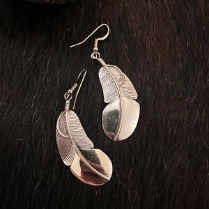 Authentic Sterling Silver Feather Earrings